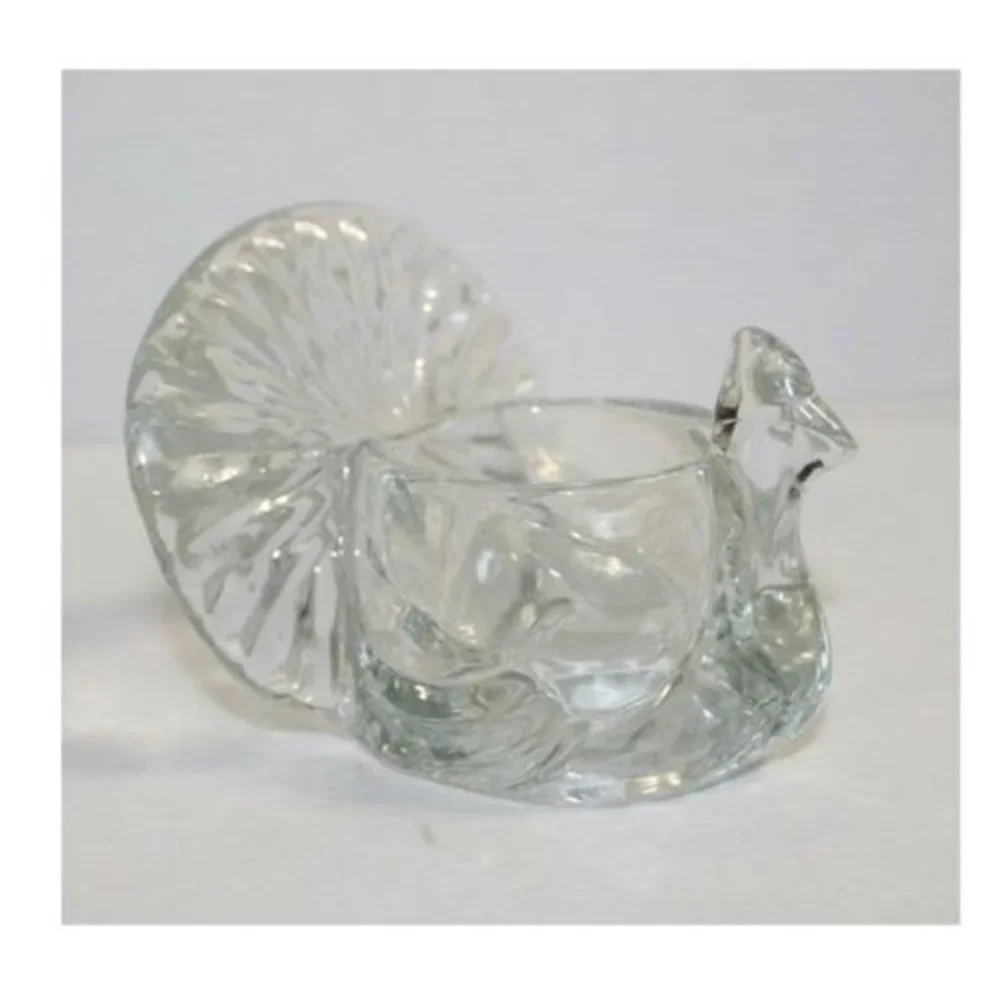 Vintage Avon Glass Peacock Candle Holder Votive Fall Harvest Turkey Holiday